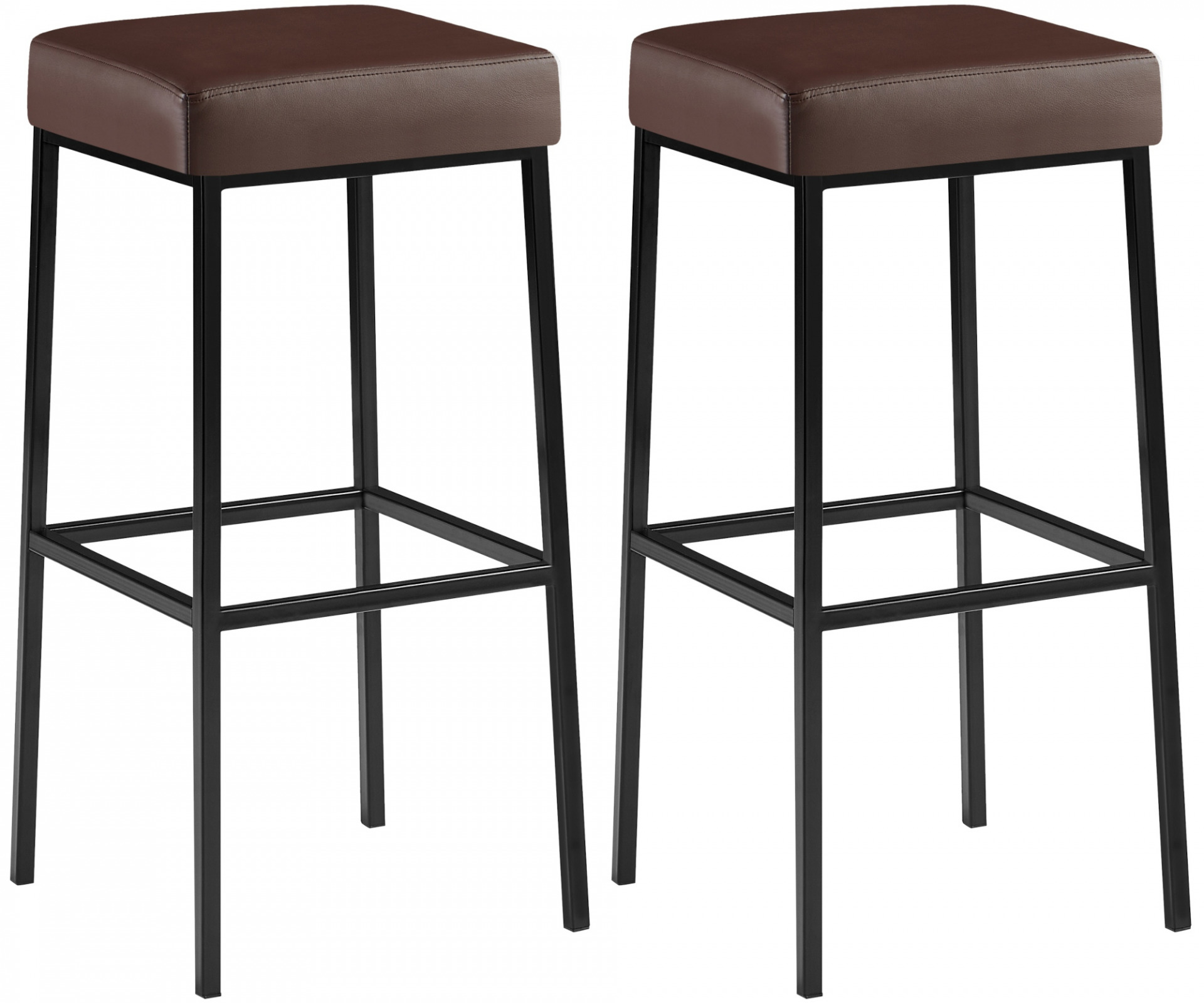 2er Set Barhocker Montreal 85 Kunstleder schwarz, braun