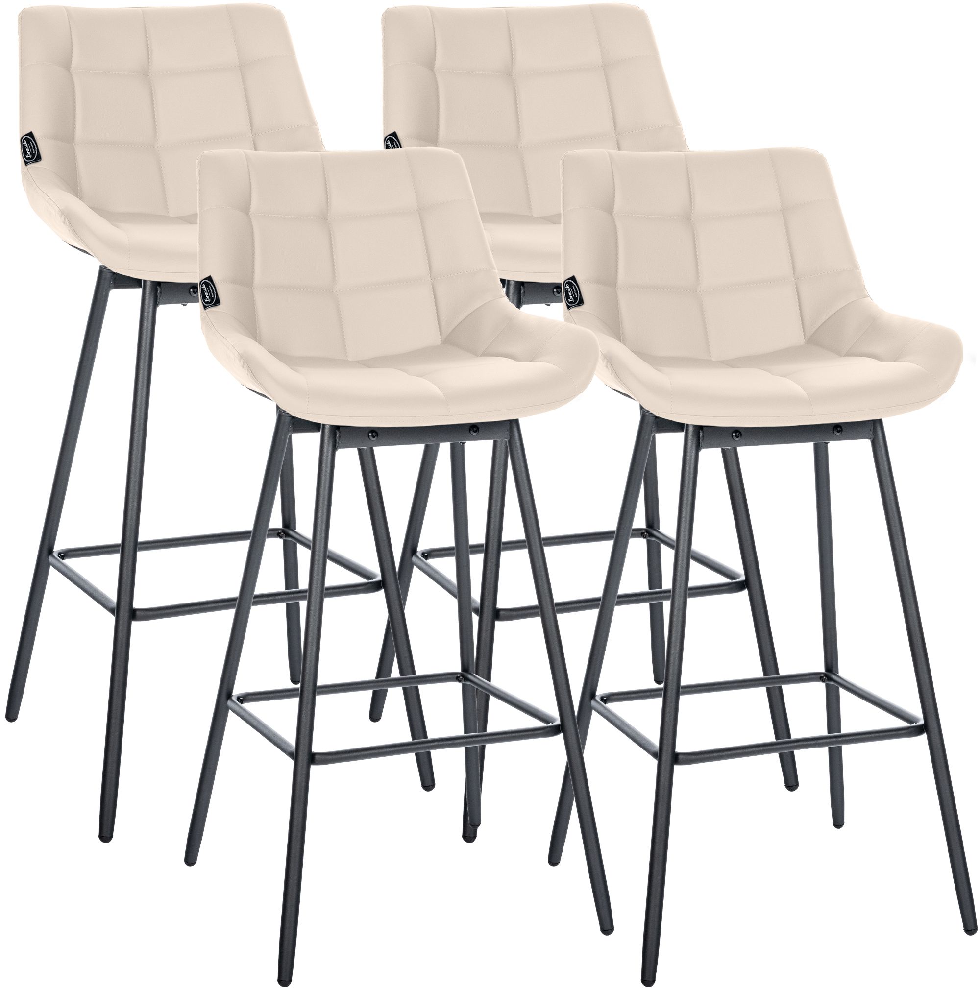 4er Set Barhocker Weston Schwenkbar Kunstleder, creme