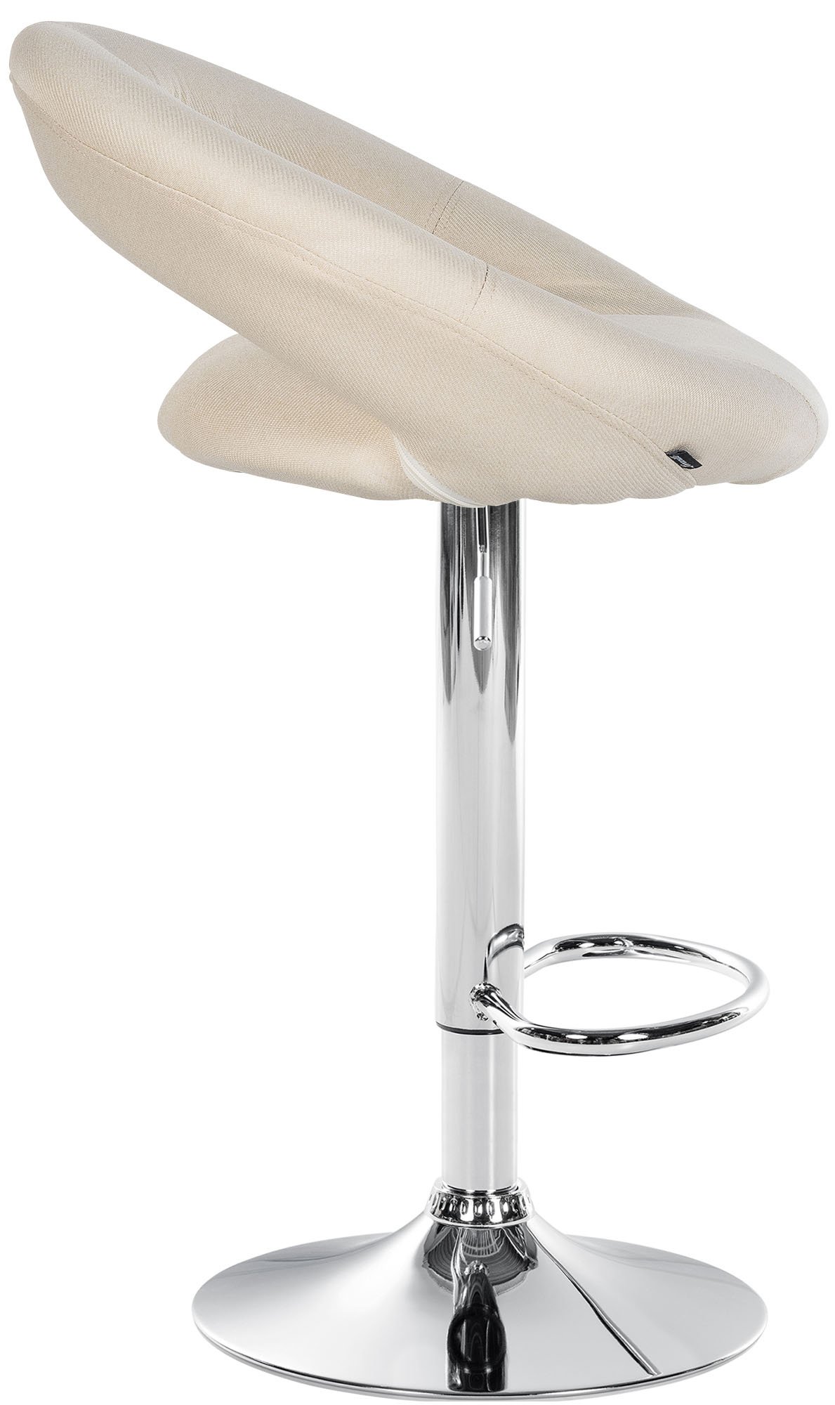 Barhocker Olinda Stoff chrom, creme