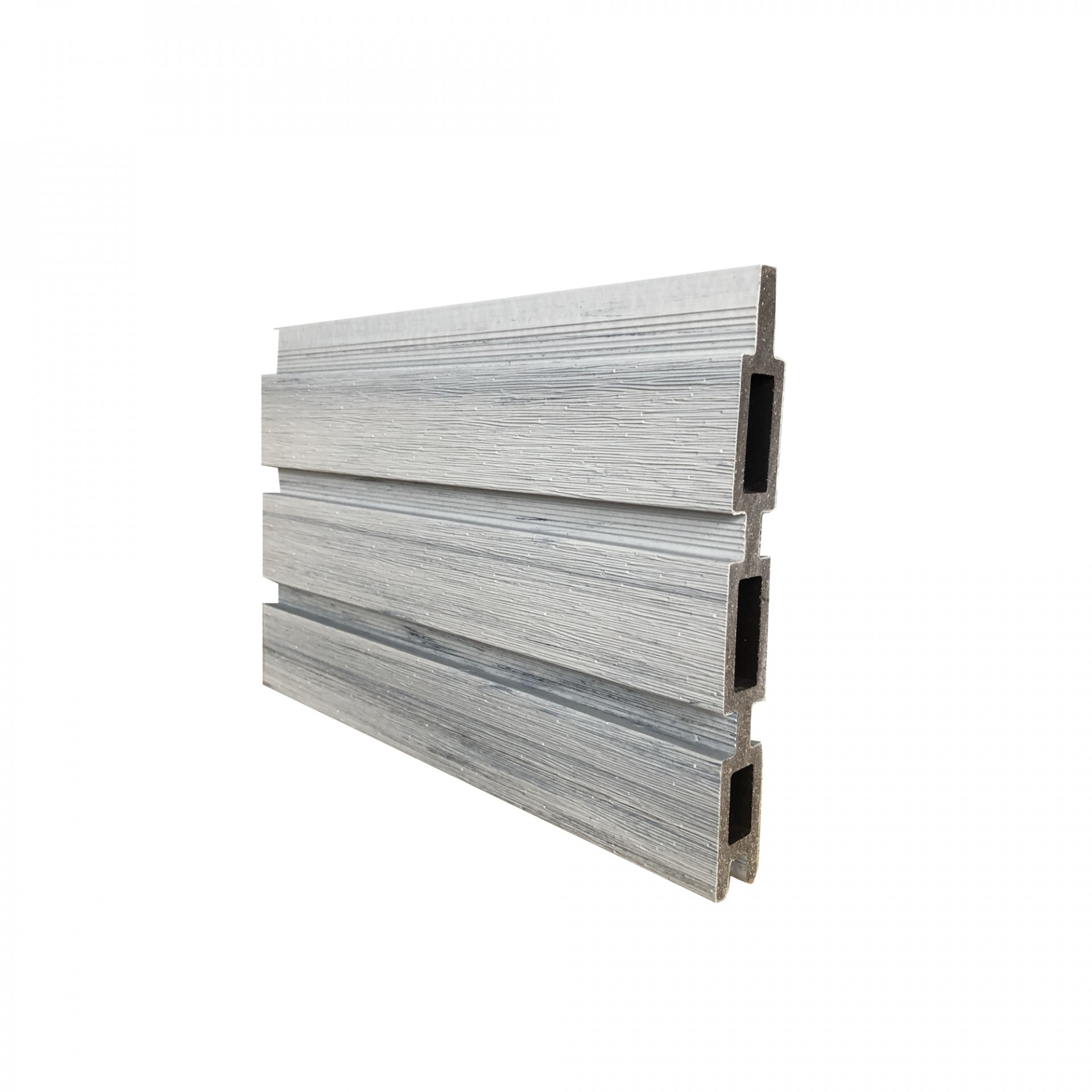 WAREN-Serie, WPC-Steckzaun-Set, ca. 175 x 180 cm, SMOKE WHITE, Abschlussleiste und Clips separat in silber oder anthrazit