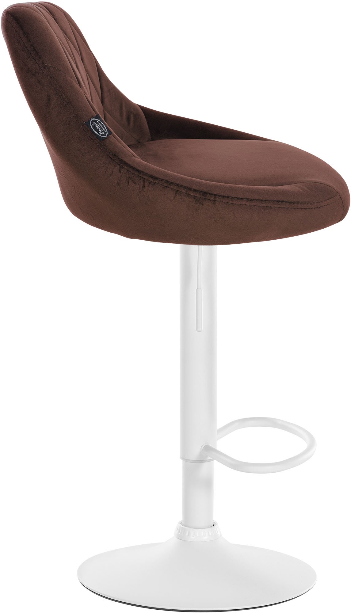 2er Set Barhocker Lazio Samt weiß, braun