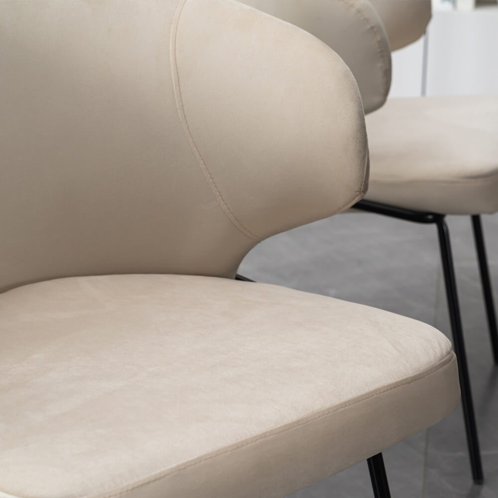 Esszimmerstuhl AMARA Samt - 5er Set Beige