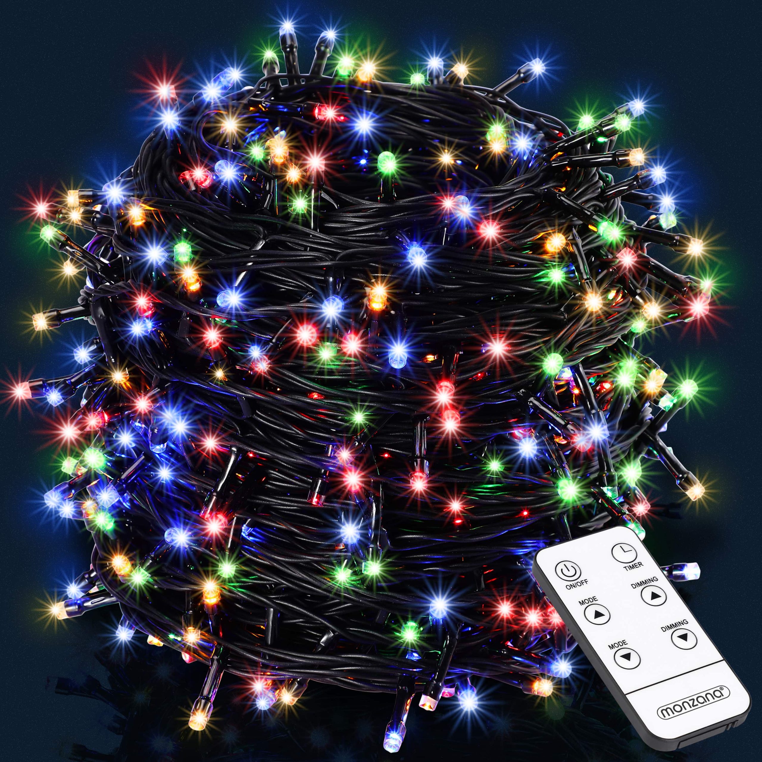 Lichterkette Weihnachten Bunt 14m Fernbedienung