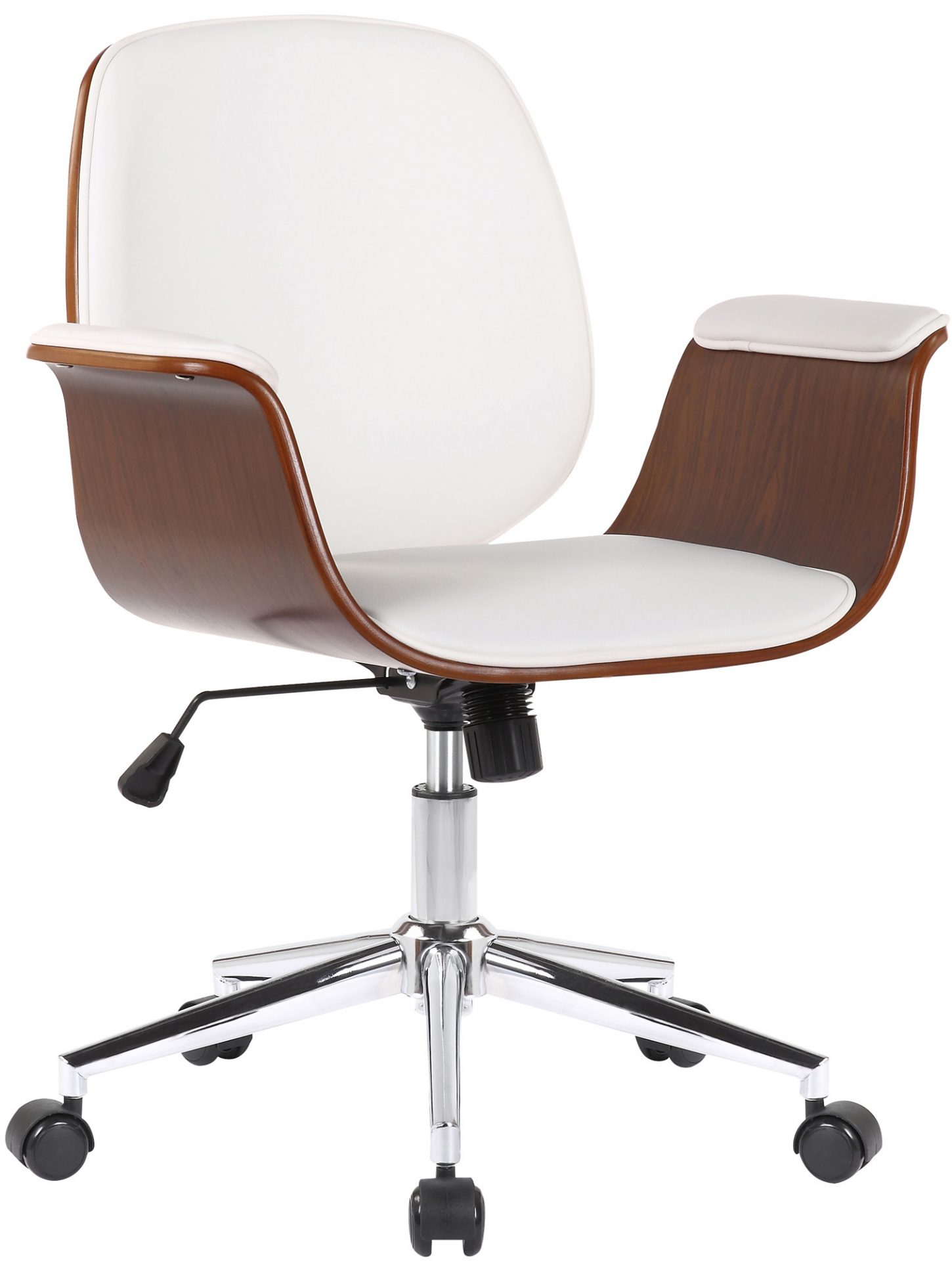 Bürostuhl Kemberg Kunstleder, walnuss/weiß