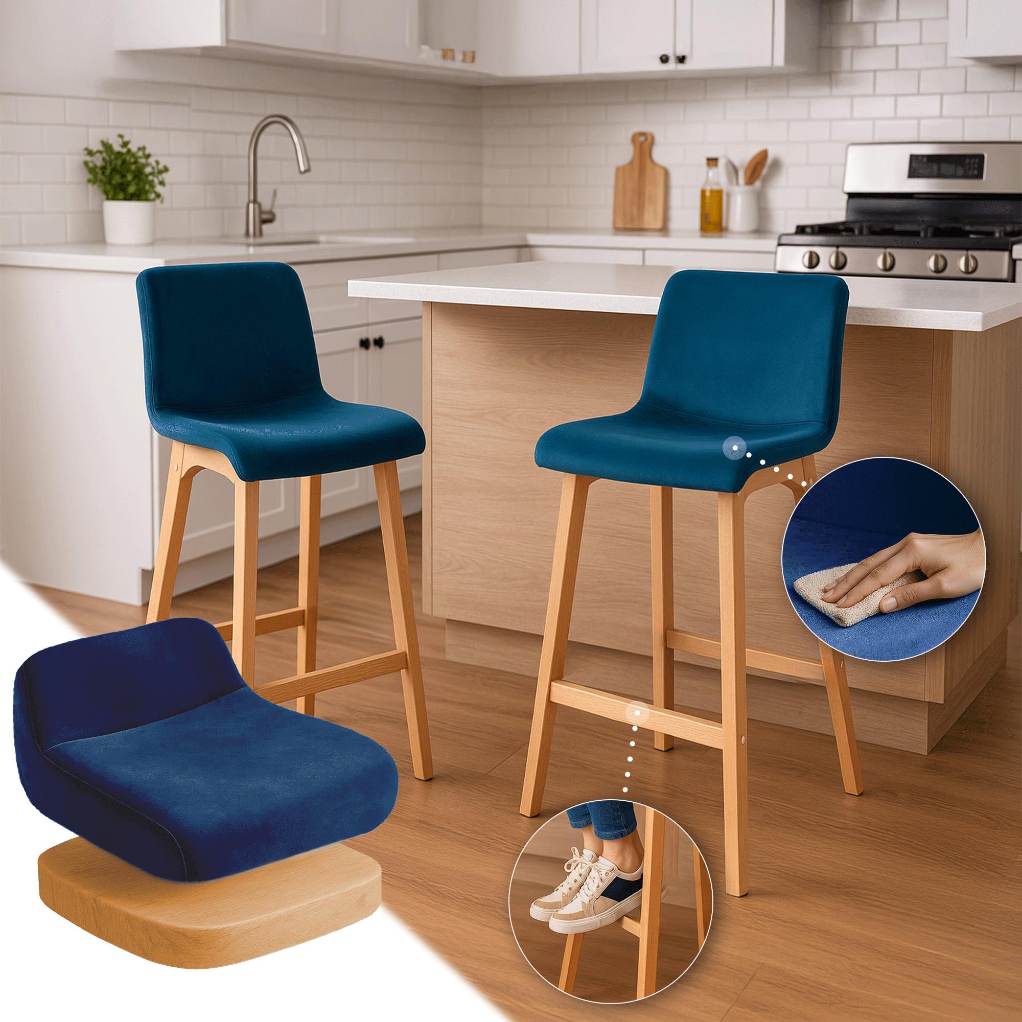 Barhocker Hoover Samt Natura, blau