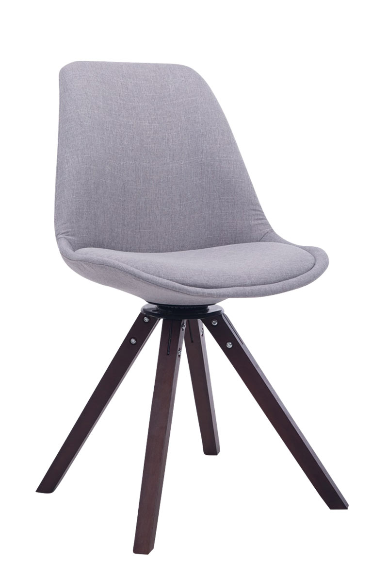 Besucherstuhl Troyes Drehbar Walnuss Stoff Square, grau