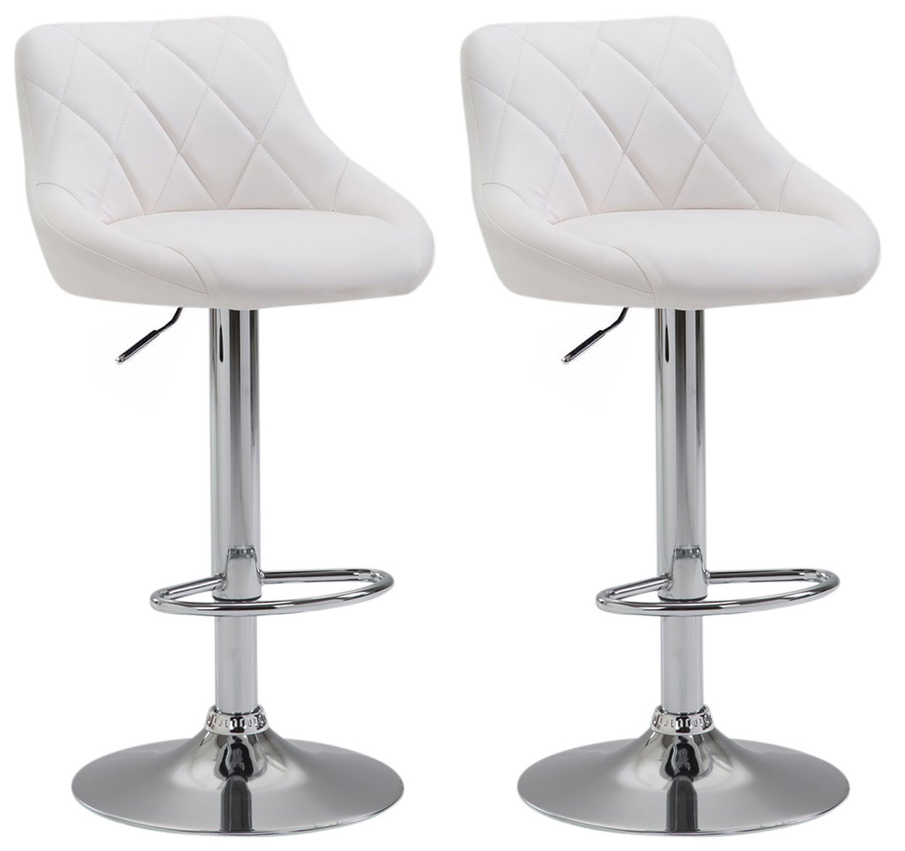 2er Set Barhocker Lazio Kunstleder C, weiß