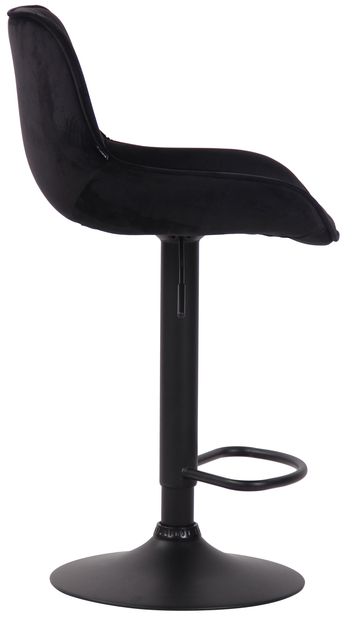 Barhocker Lentini Samt schwarz, schwarz