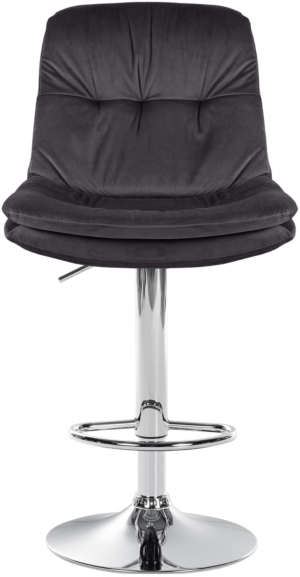 Barhocker Laurel Samt chrom, schwarz