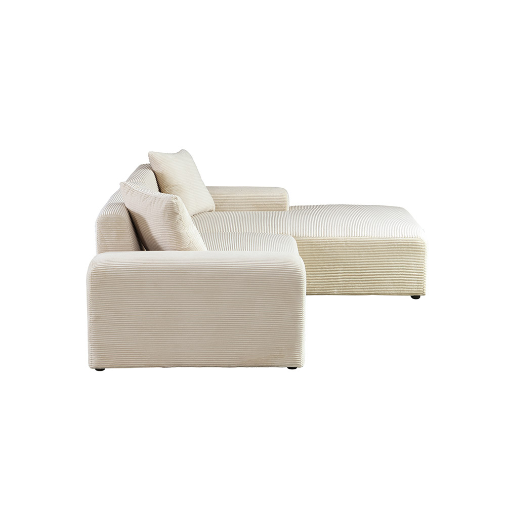 Ecksofa AMELIO Cord Beige Rechts - 240 x 178 cm