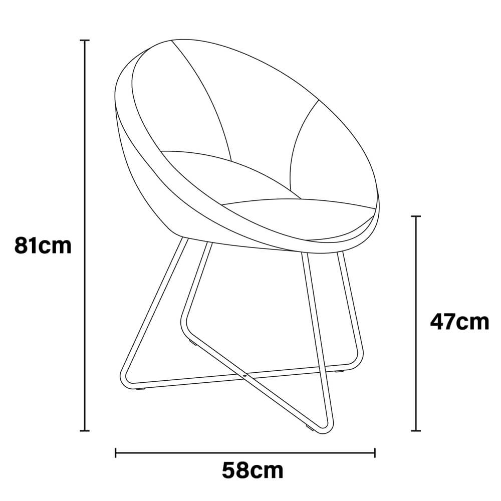 Samtstuhl SELESA - Grau