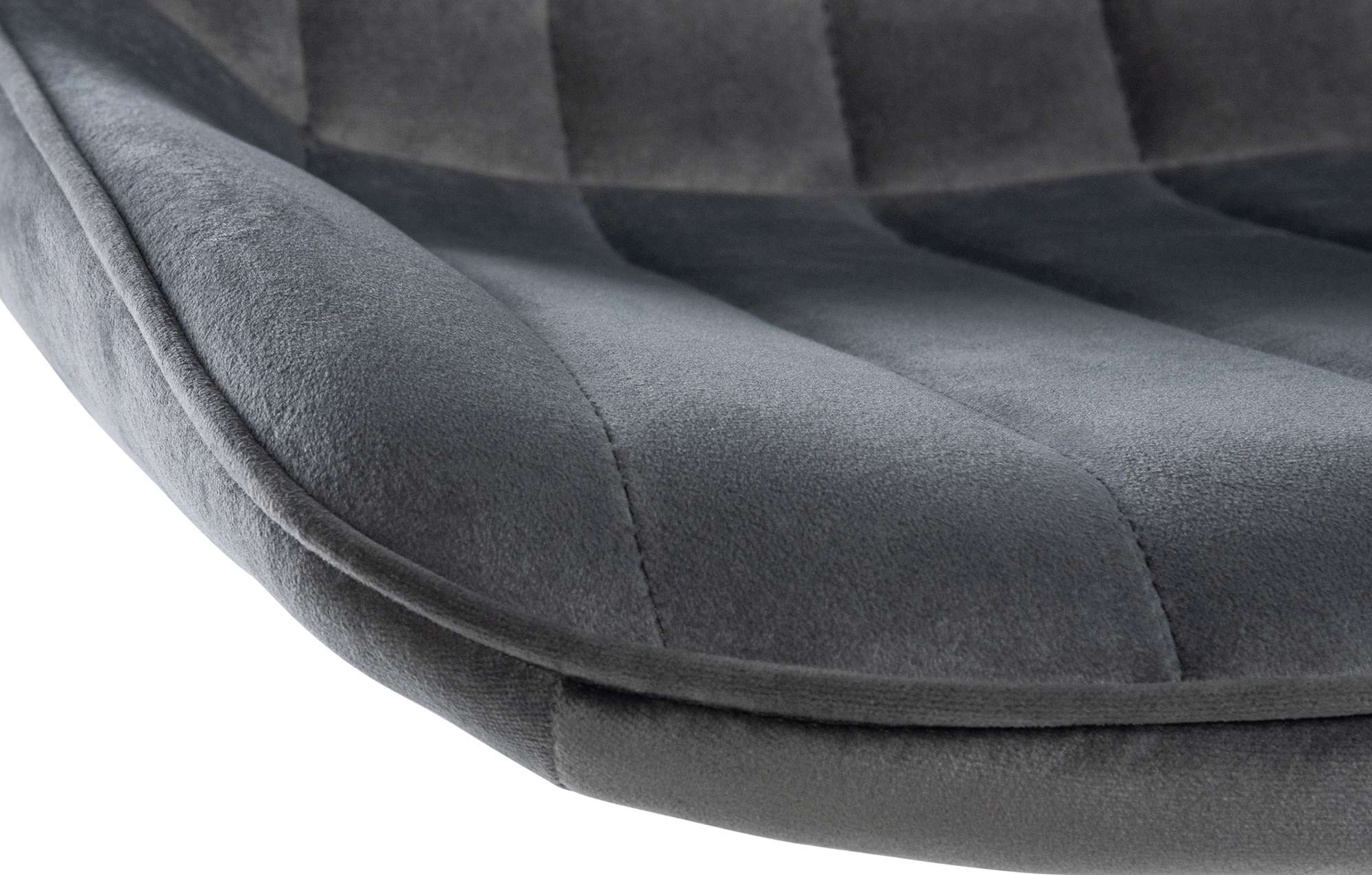 2er Set Barhocker Toni Samt chrom, dunkelgrau