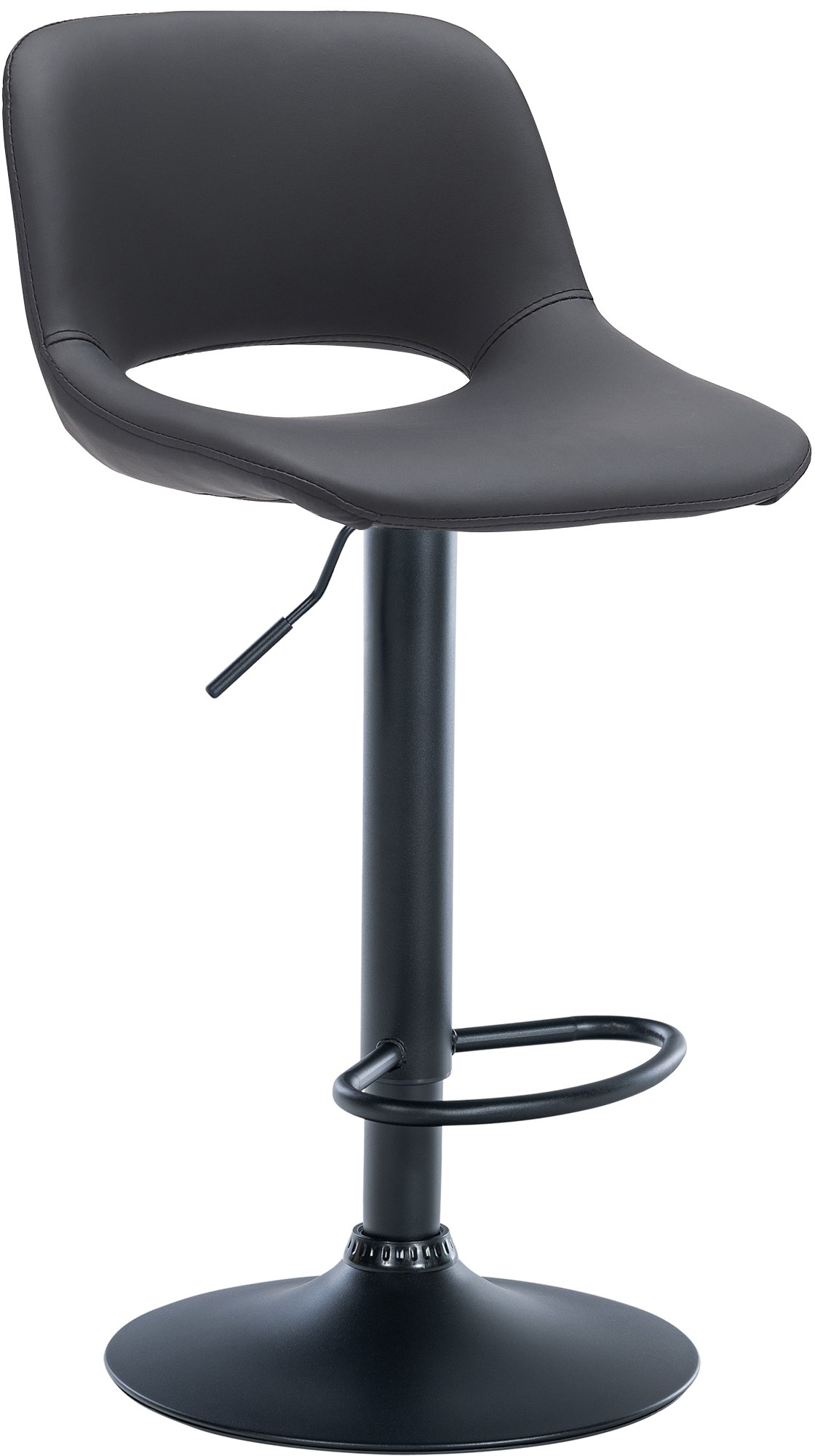 Barhocker Camden Kunstleder schwarz, schwarz