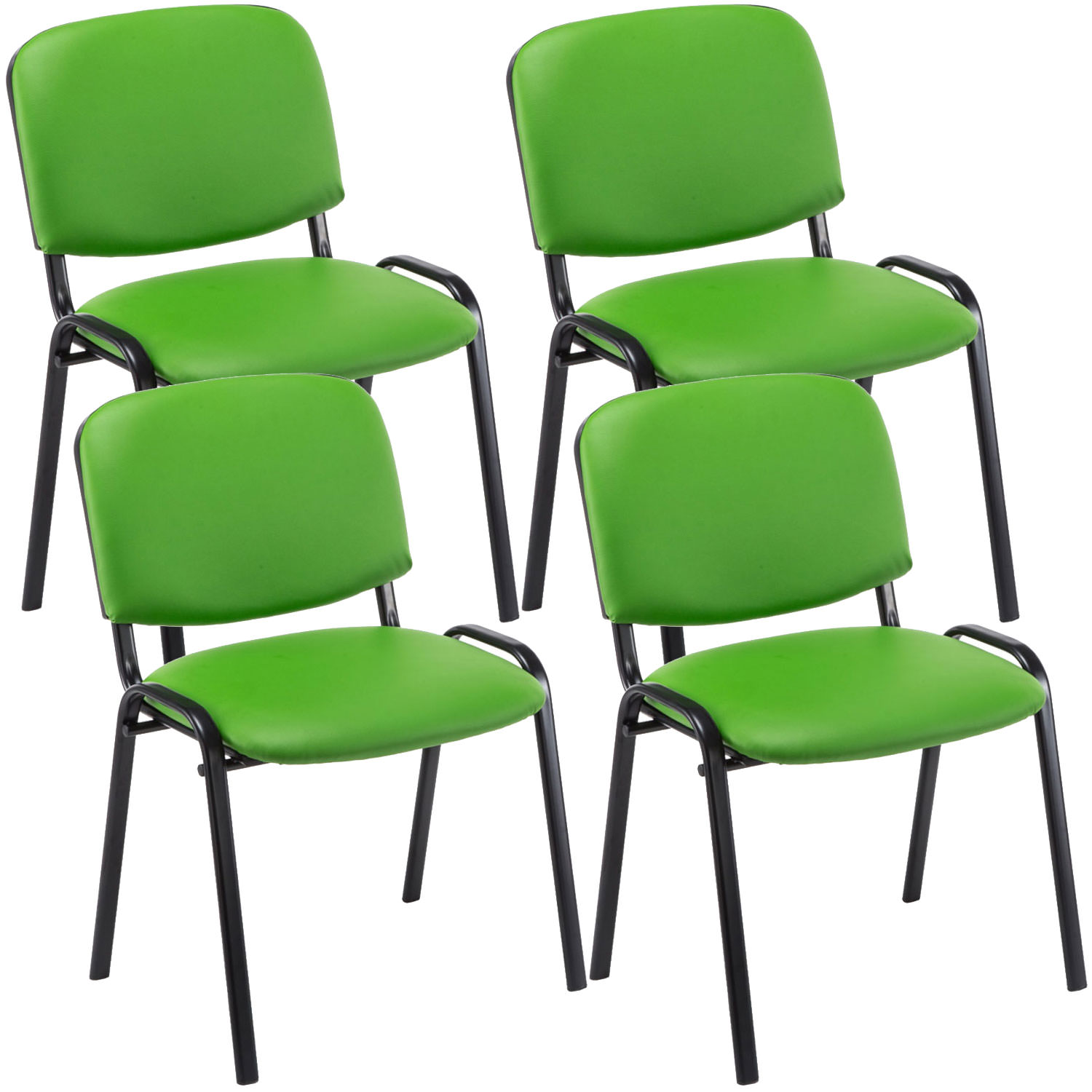4er Set Besucherstuhl Ken Kunstleder, grün