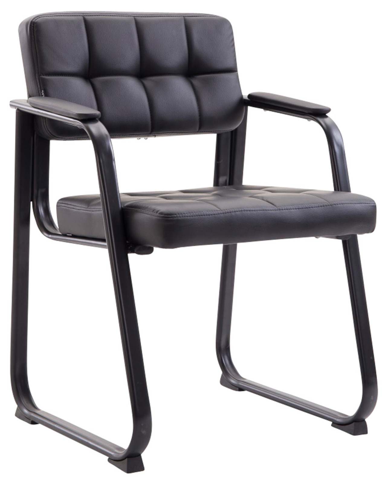 2er Set Besucherstühle Canada B Kunstleder, schwarz
