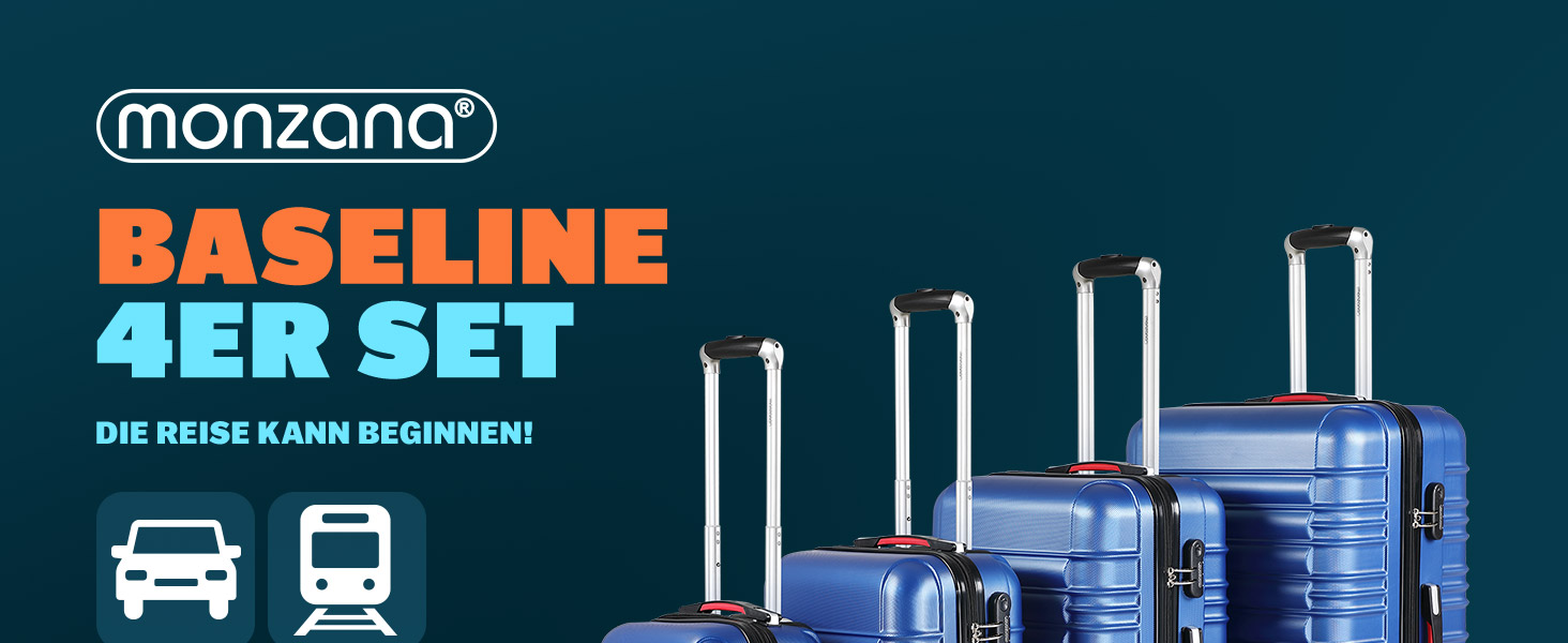 Hartschalenkoffer Set 4tlg Rollen 360º Blau ABS