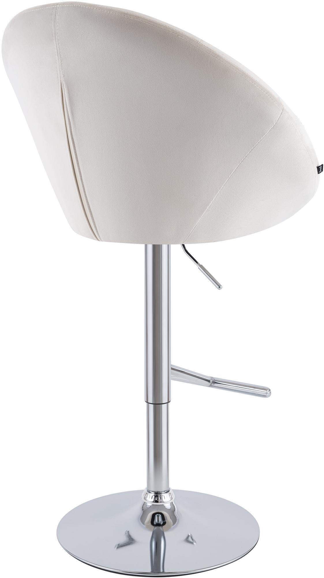 Barhocker London Samt chrom, creme