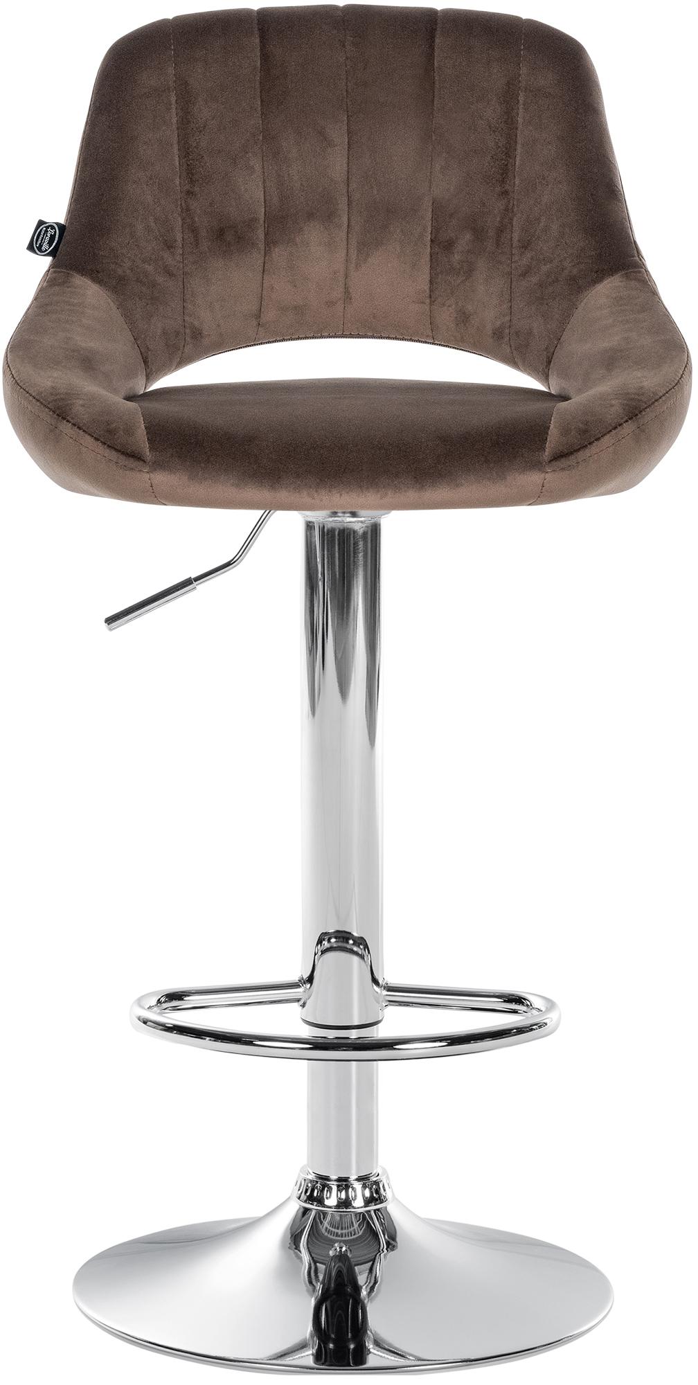 Barhocker Milet Samt chrom, braun