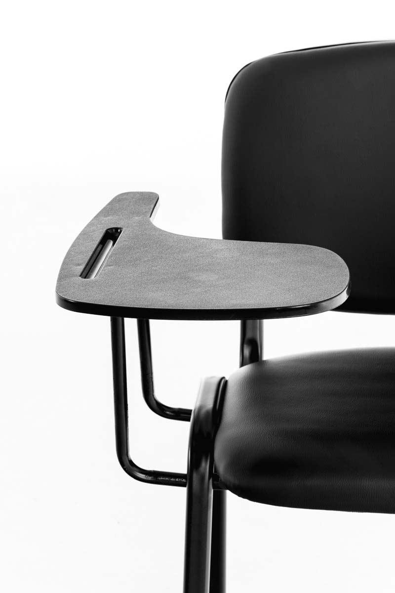 Stuhl Ken mit Klapptisch Kunstleder, schwarz