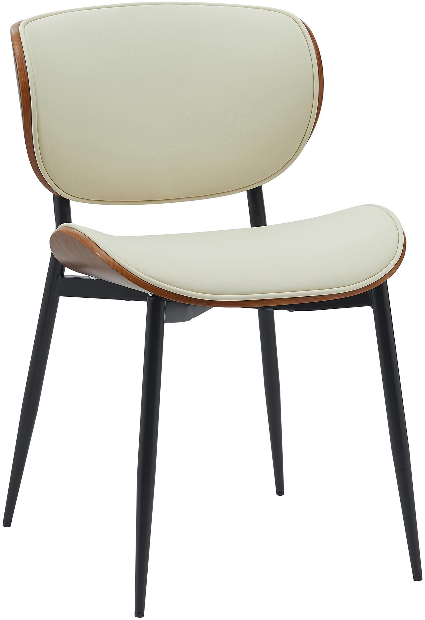 Besucherstuhl Enid Kunstleder, walnuss/creme