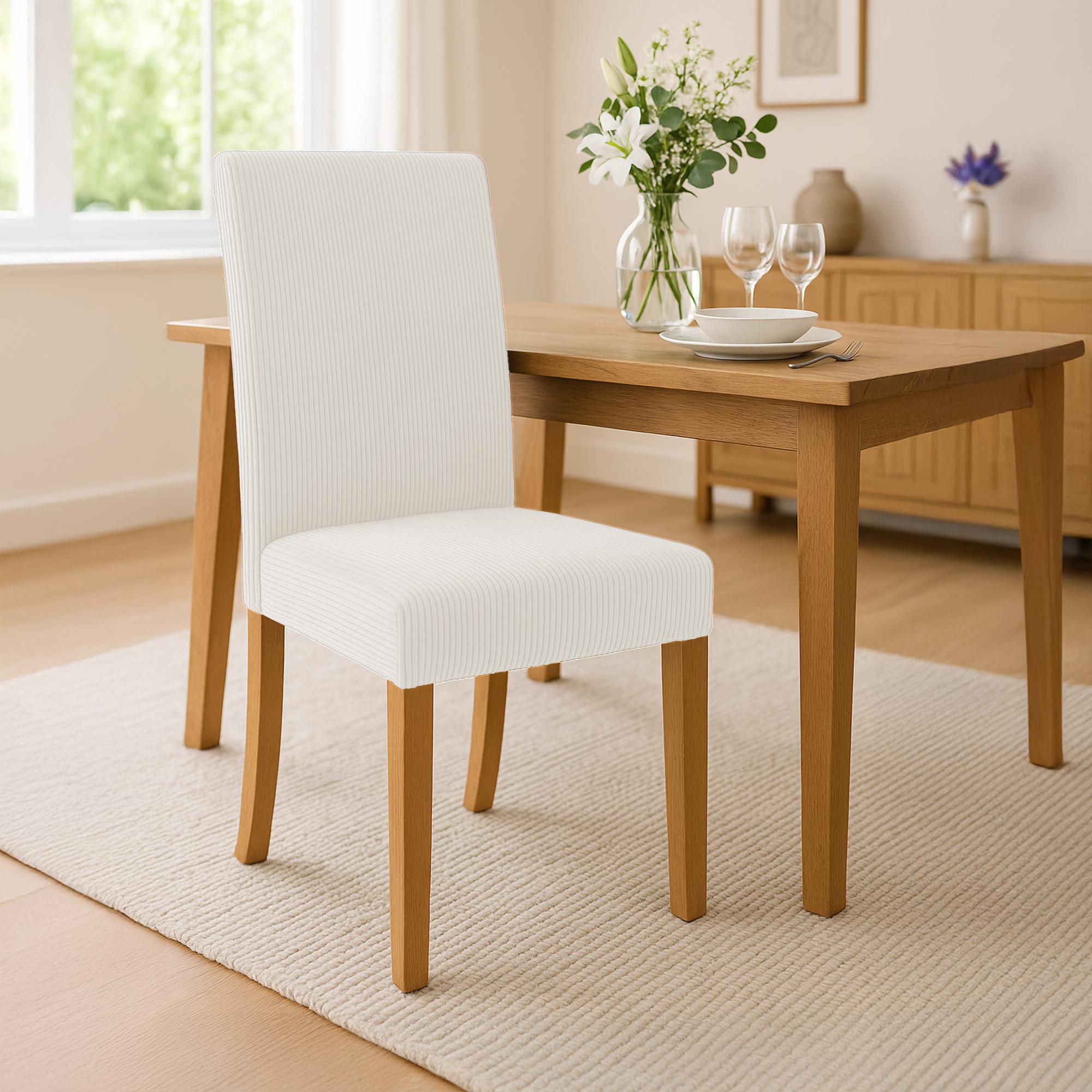 2er Set Esszimmerstuhl Ina Cord antik hell, creme