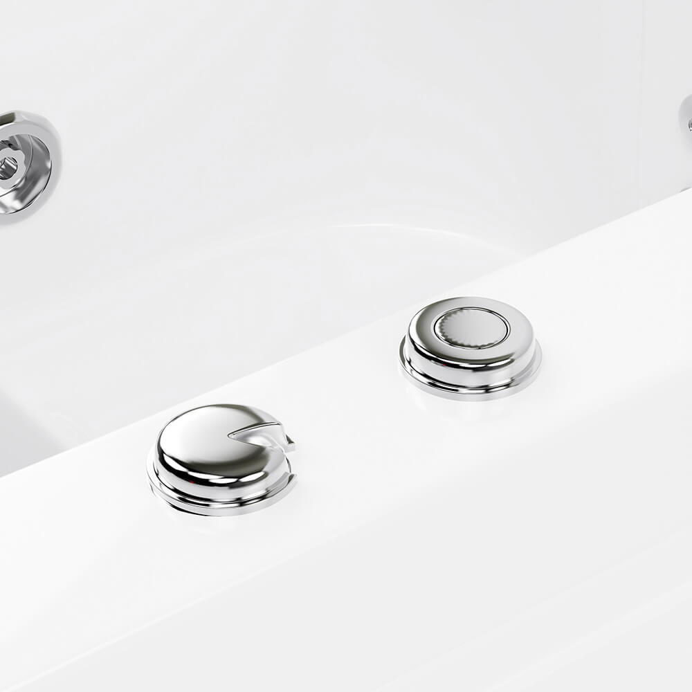 Seniorenbadewanne sitzend mit Whirlpoolfunktion VITAL L - 85 x 95 cm Rechts