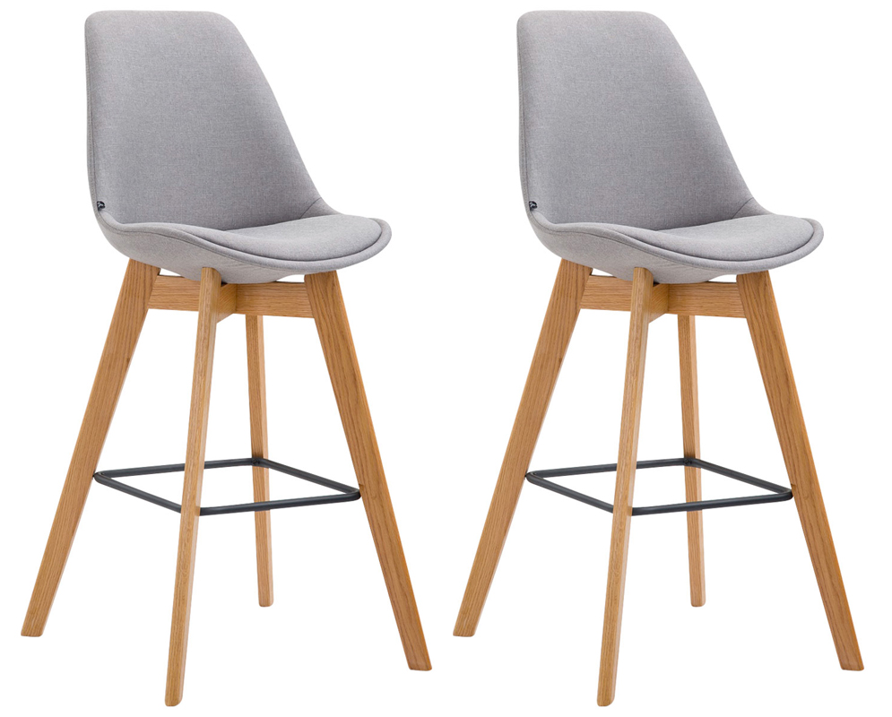 2er Set Barhocker Metz Stoff natura, grau