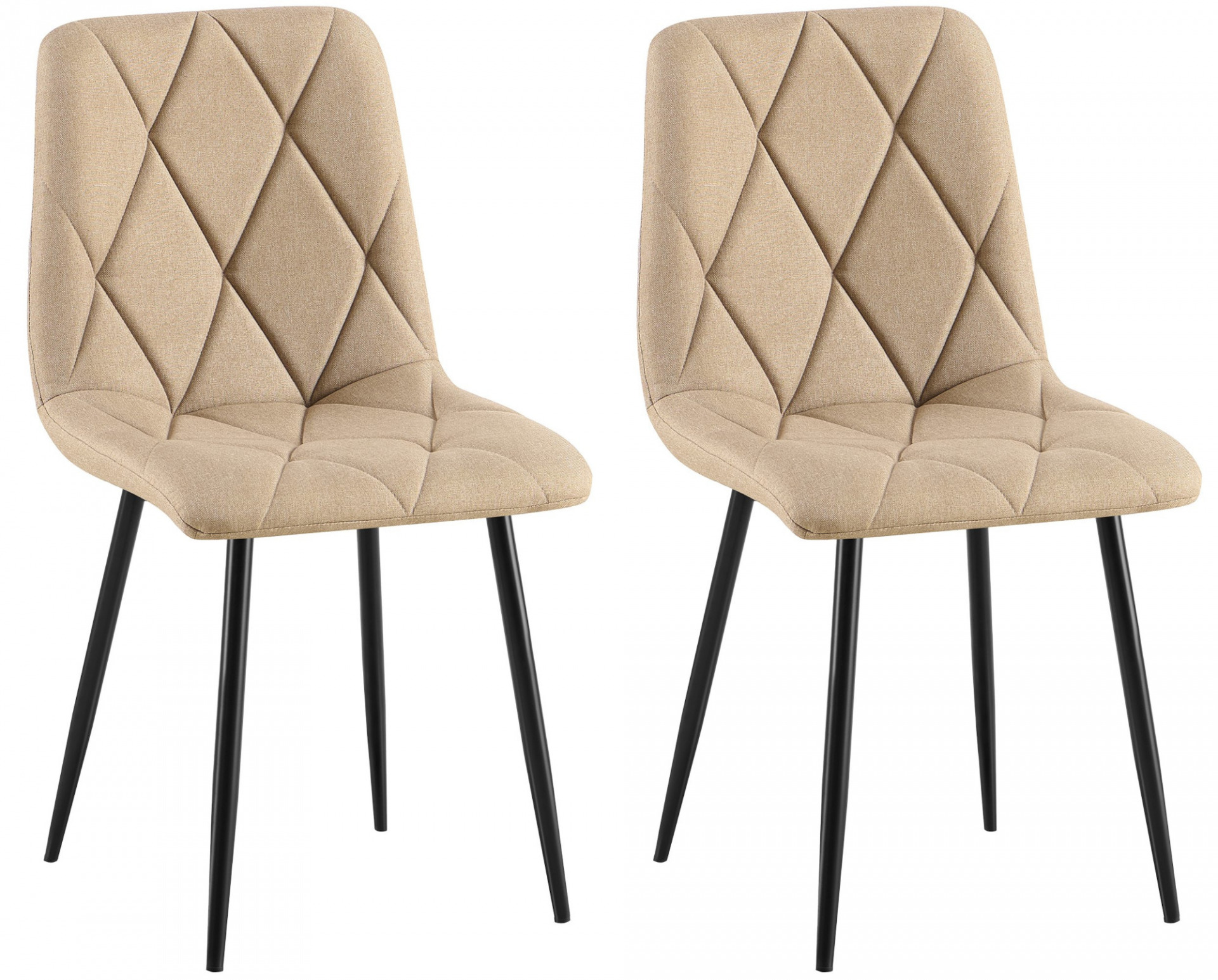 2er Set Esszimmerstuhl Clairton Stoff, taupe