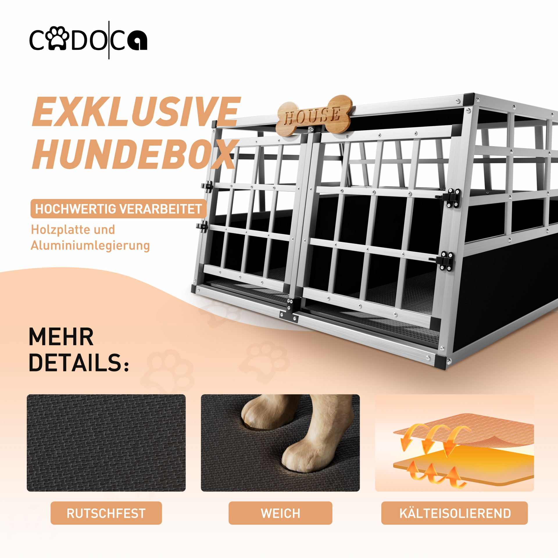 Hundetransportbox XL Alu 89x70x51cm