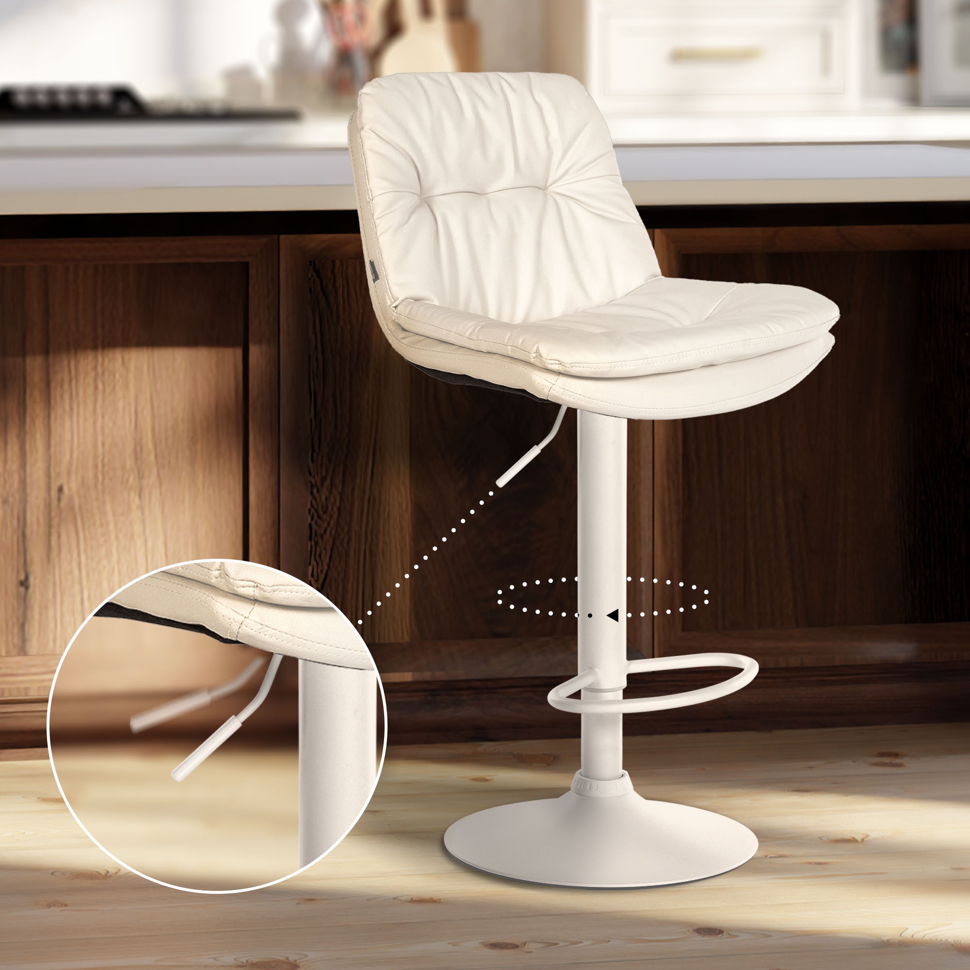 Barhocker Laurel Kunstleder weiß, weiß