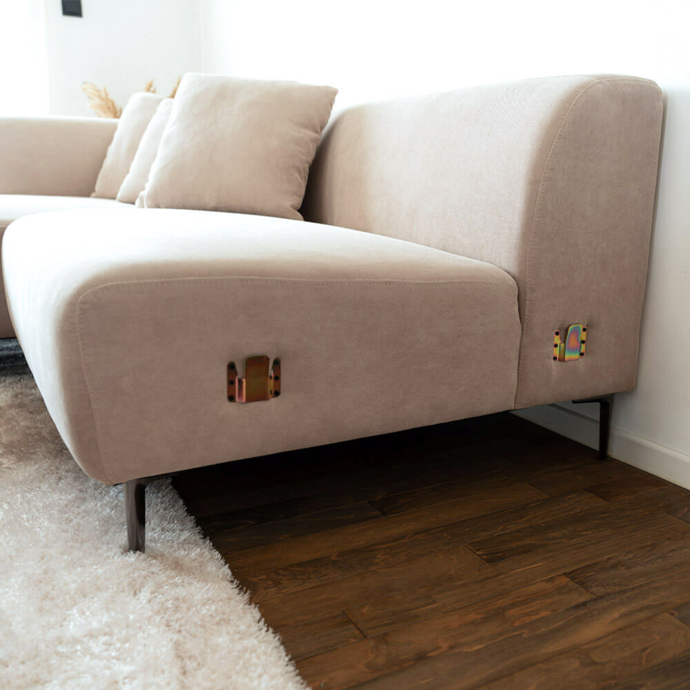 Ecksofa TORINO - 344 x 178 cm Beige Rechts