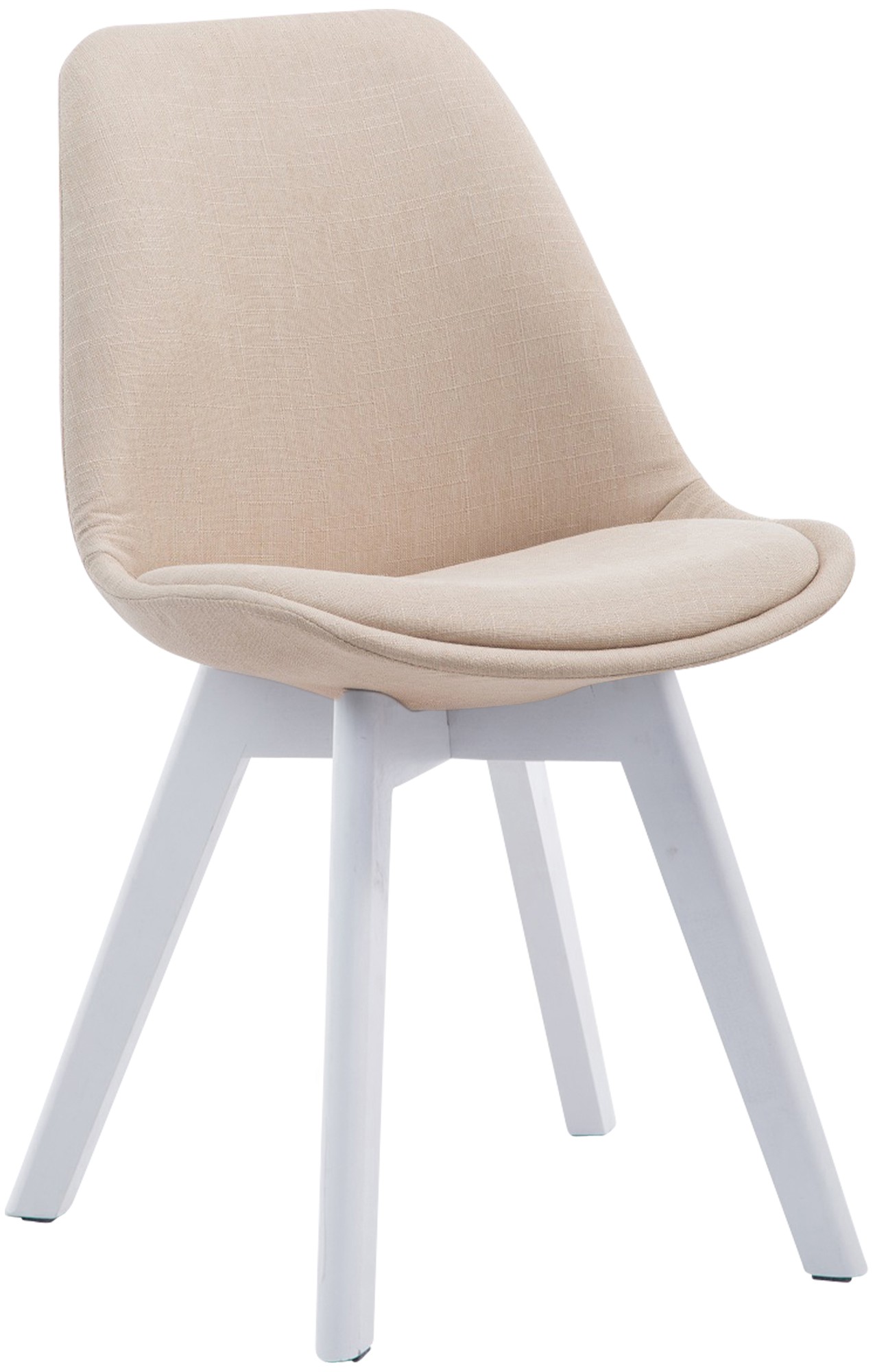 Besucherstuhl Borneo V2 Weiß Stoff, creme