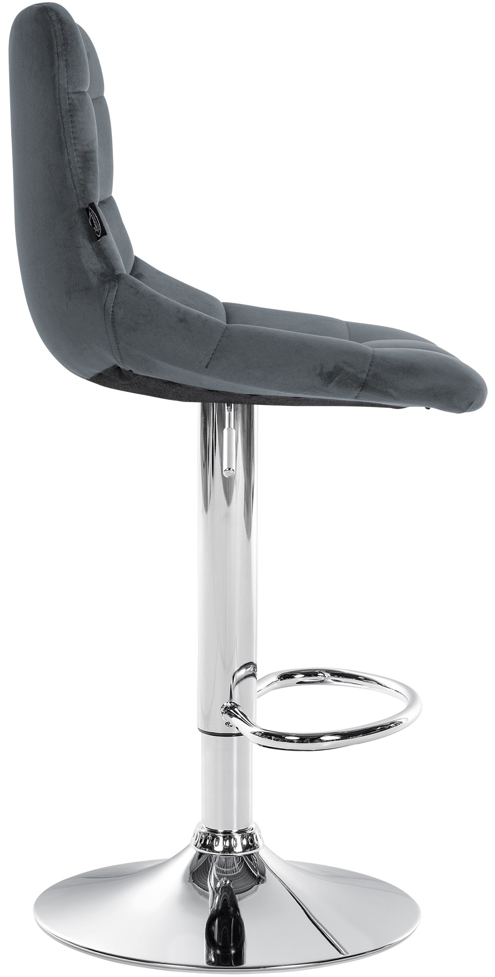 2er Set Barhocker Jerry Samt chrom, dunkelgrau
