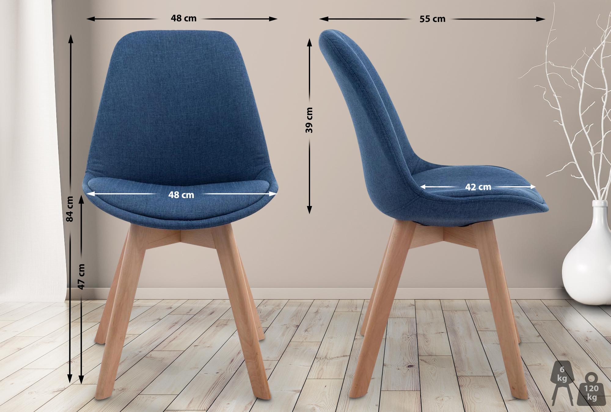 Besucherstuhl Borneo V2 Natura Stoff, blau