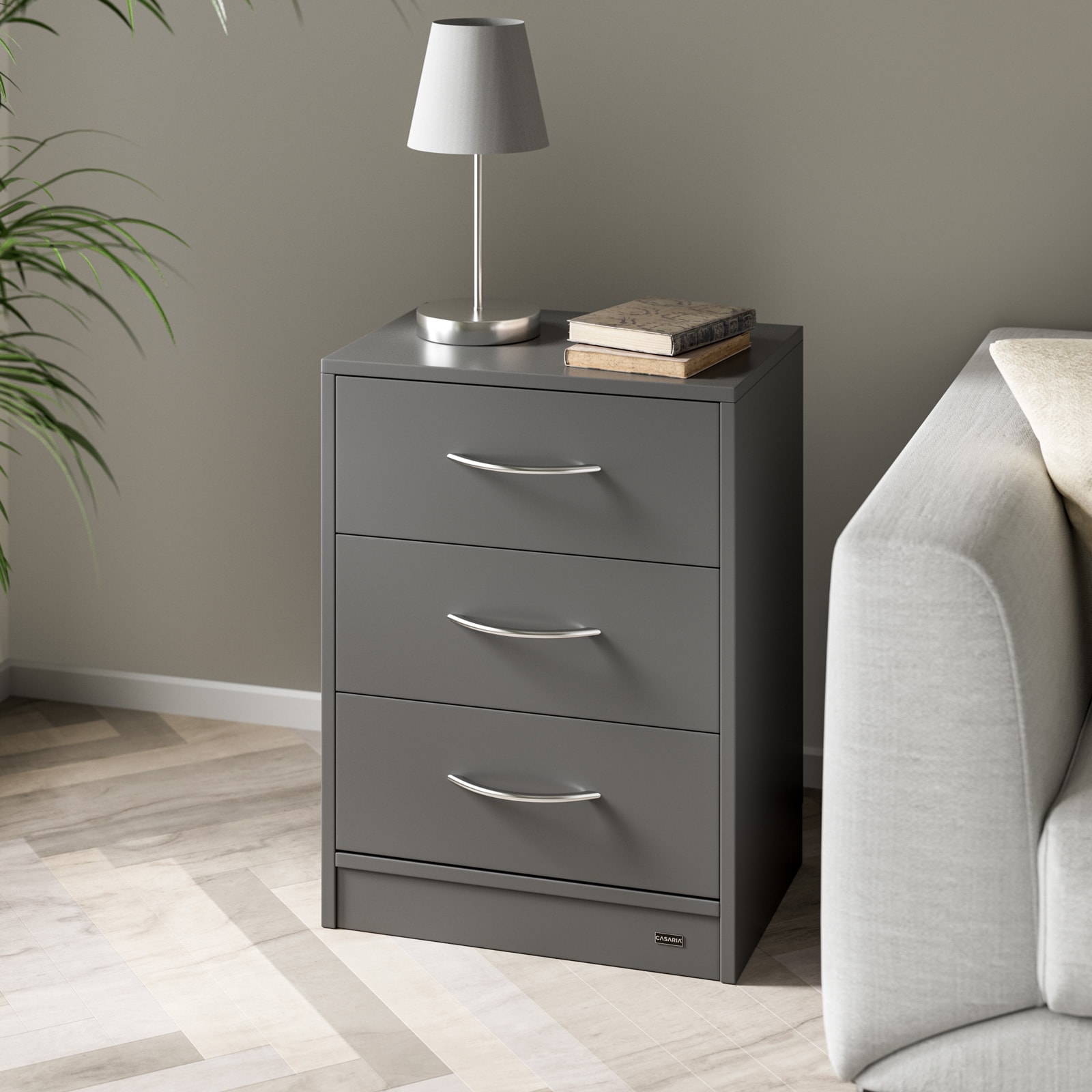 Nachttisch Eloise 2er-Set Anthrazit 54x39x28cm