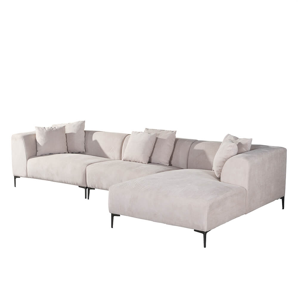 Ecksofa TORINO - 344 x 178 cm Beige Rechts