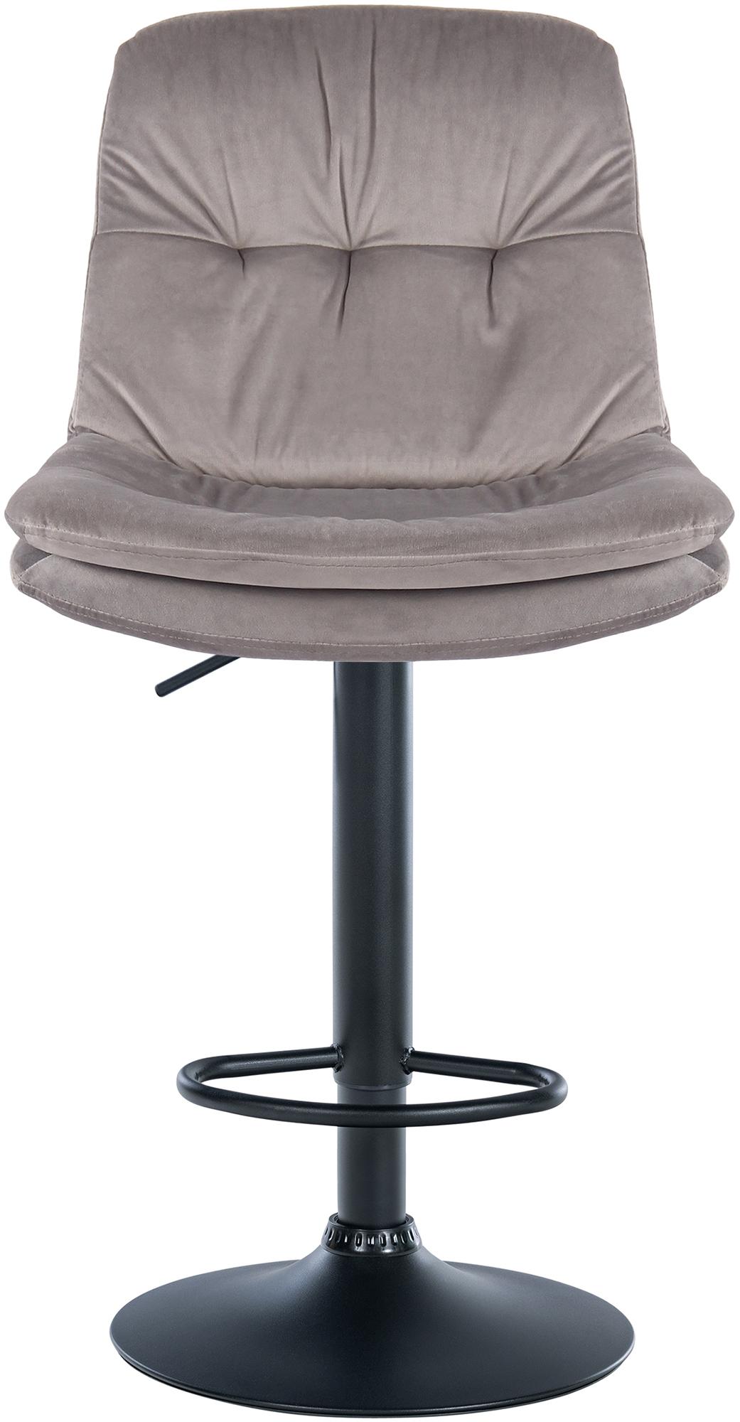 Barhocker Laurel Samt schwarz, grau