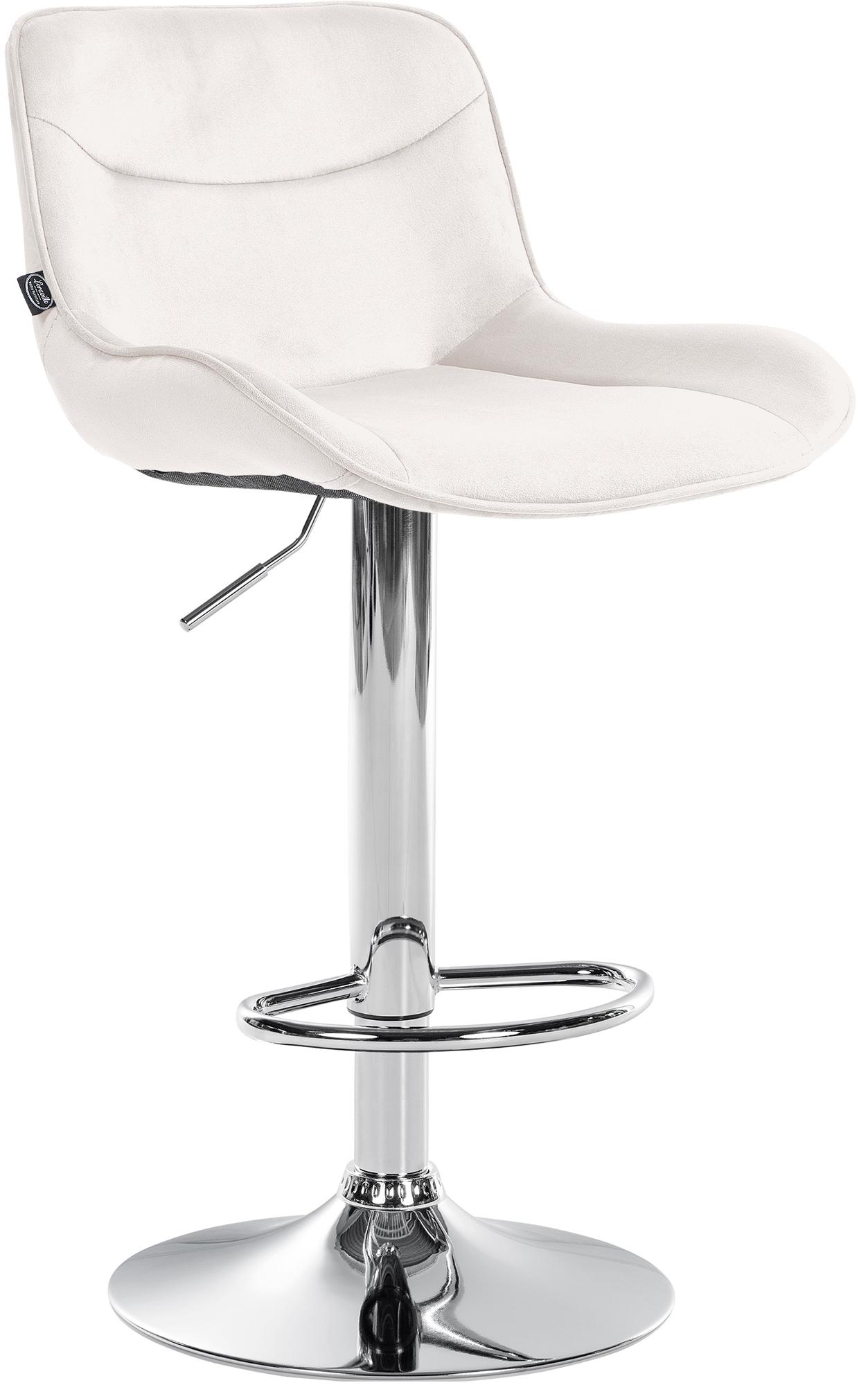 Barhocker Vonore Samt chrom, creme
