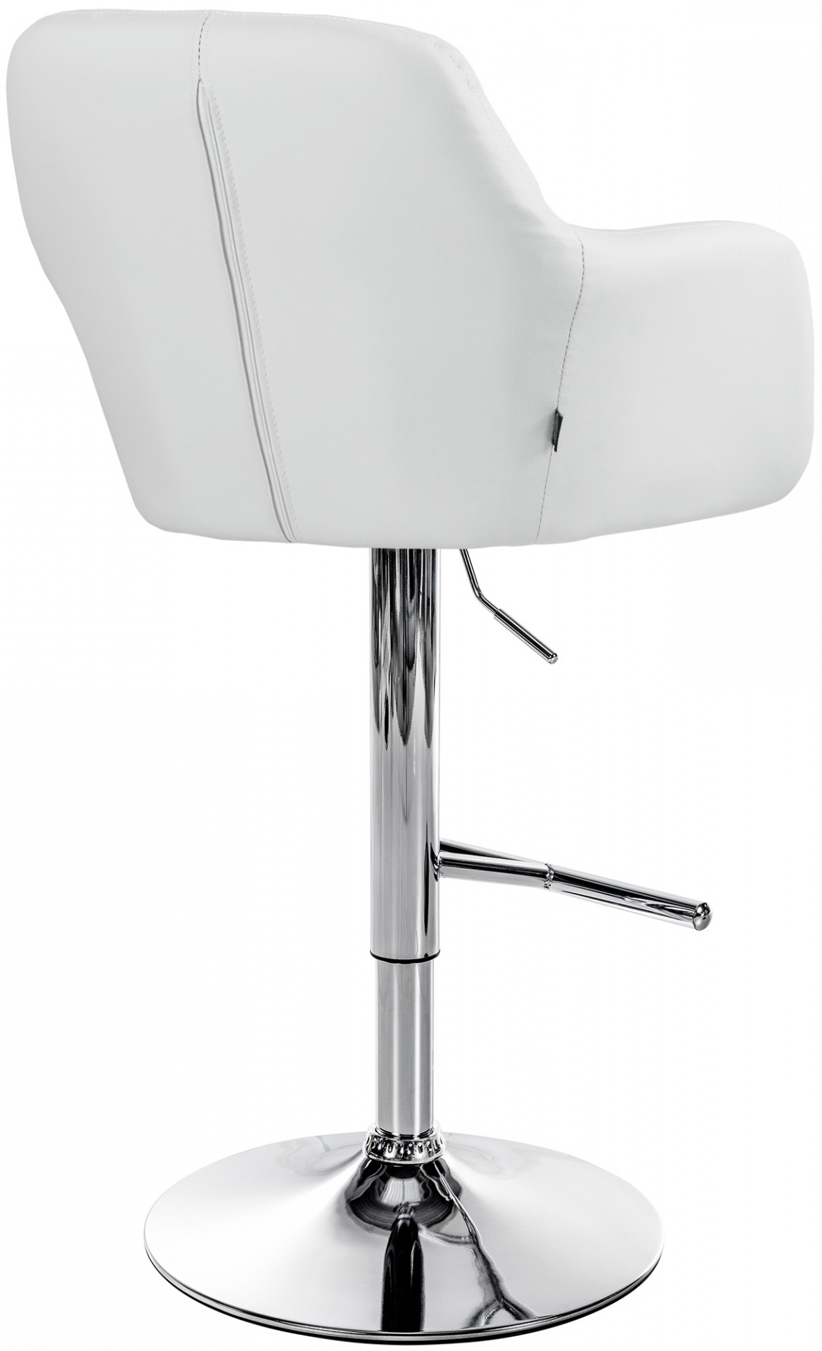 Barhocker Natoma Kunstleder chrom, weiß