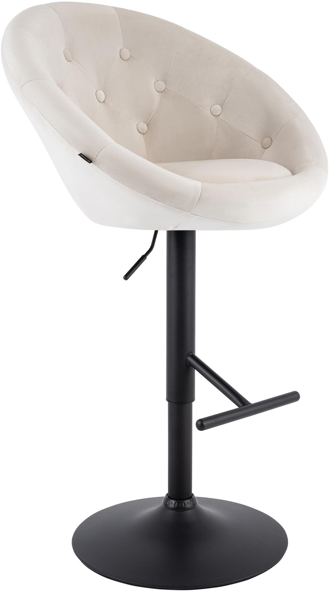 Barhocker London Samt schwarz, creme
