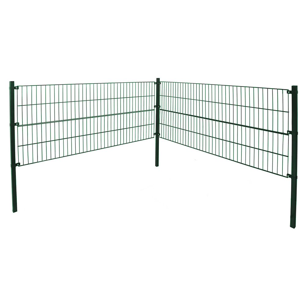 Doppelstabmattenzaun inkl. Eckpfosten MORATA Anthrazit / Grün - 80 cm x 20 m ohne Eckpfosten