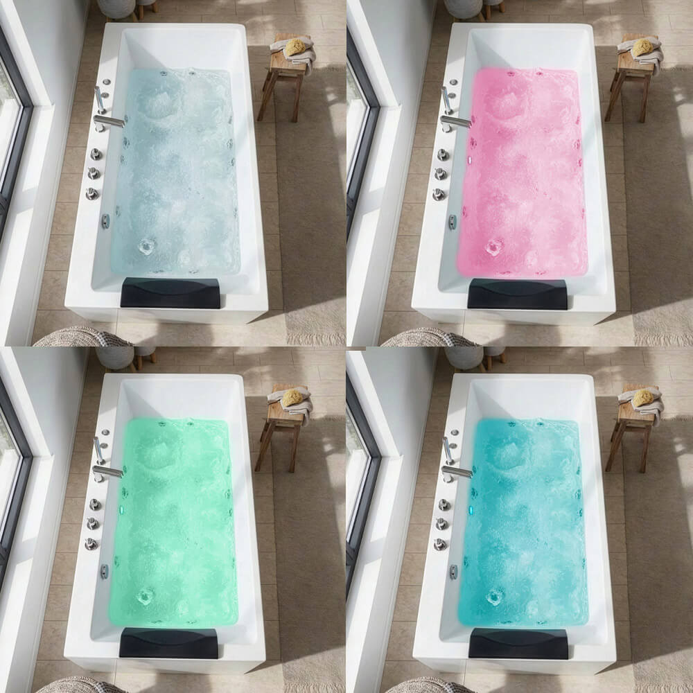 Whirlpool Badewanne mit ergonomischer Form BAKAL - Weiß