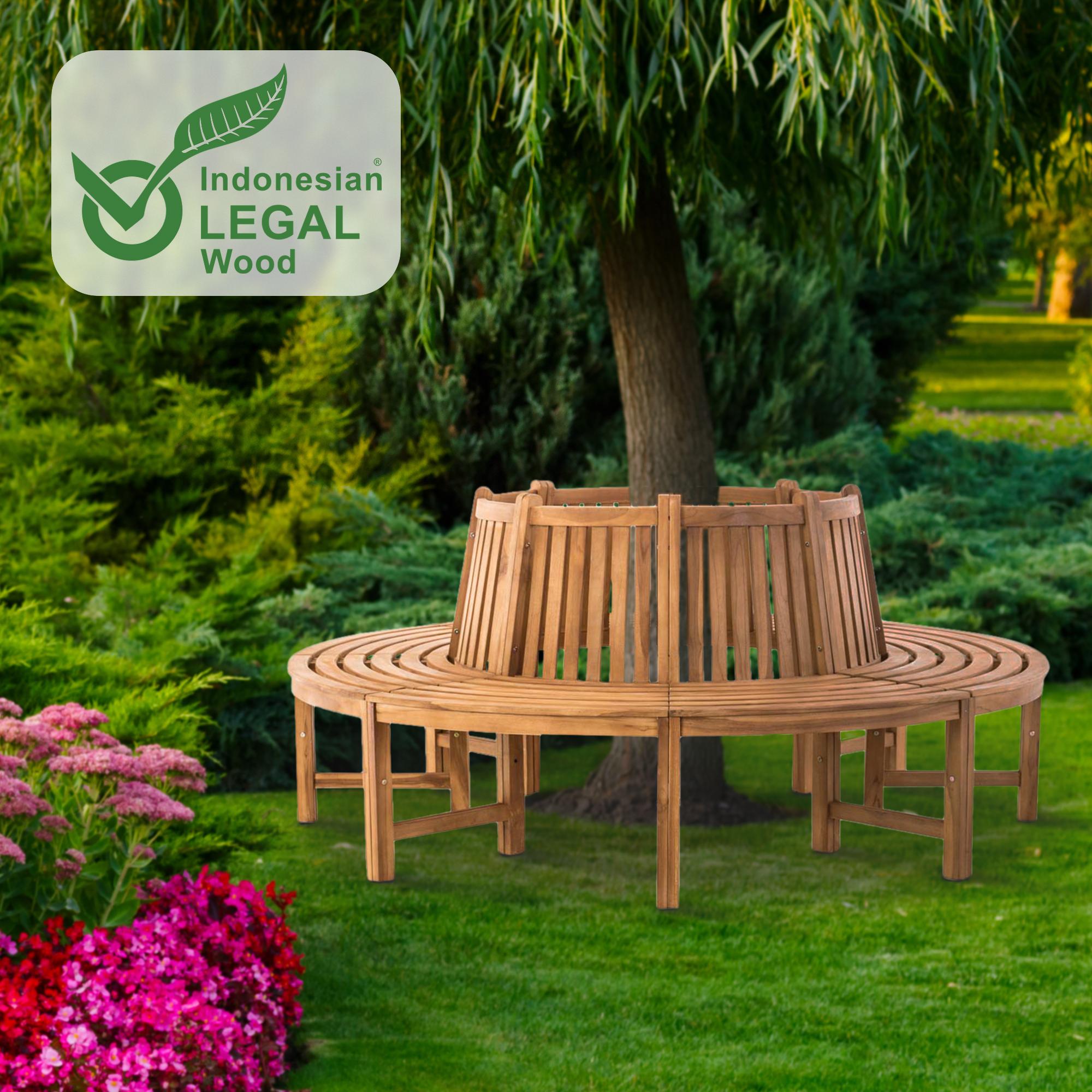Baumbank Novum rund 200 cm, teak