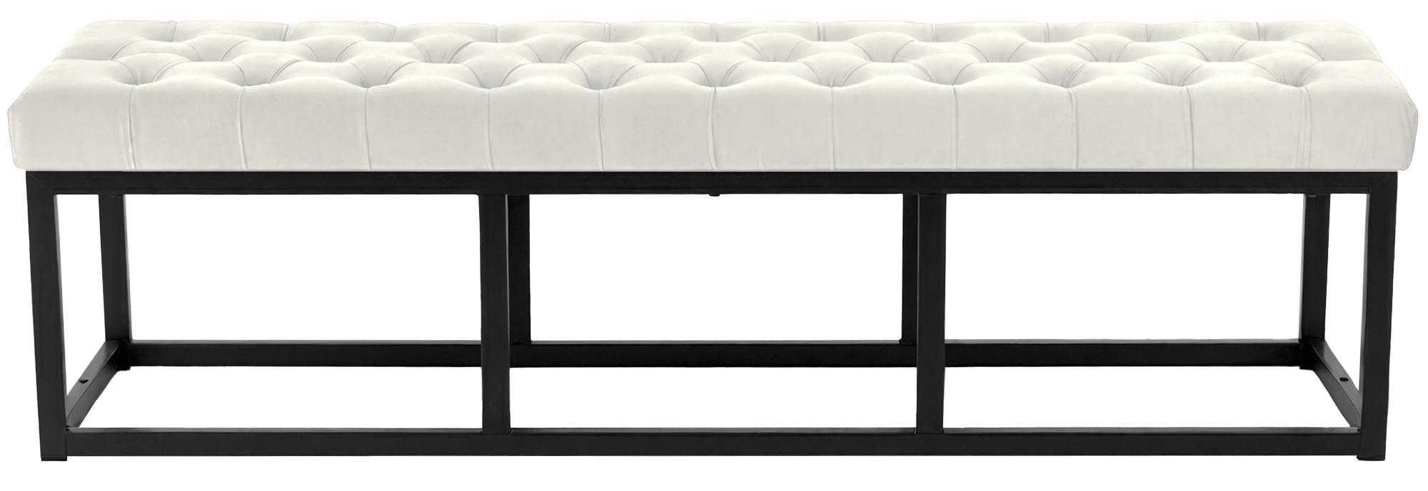Sitzbank Polson Samt Schwarz 150 cm, creme