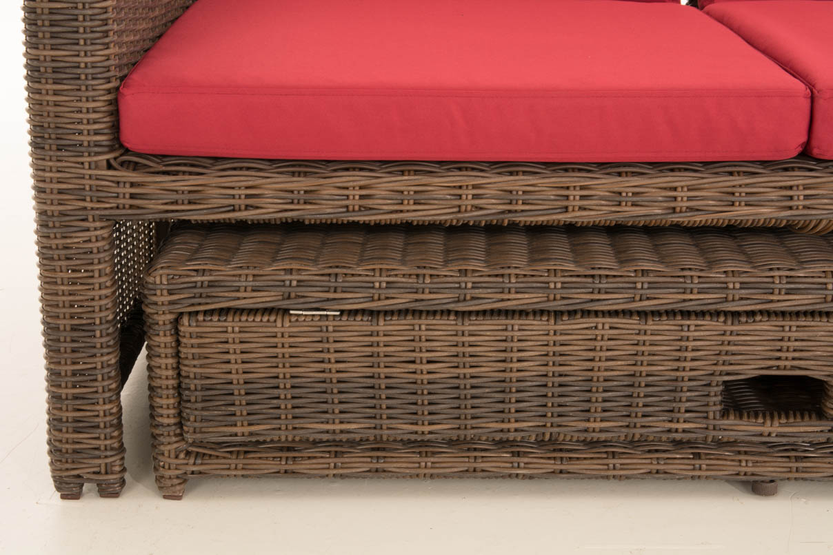 Sofa Ancona Rubinrot 5mm, braun-meliert