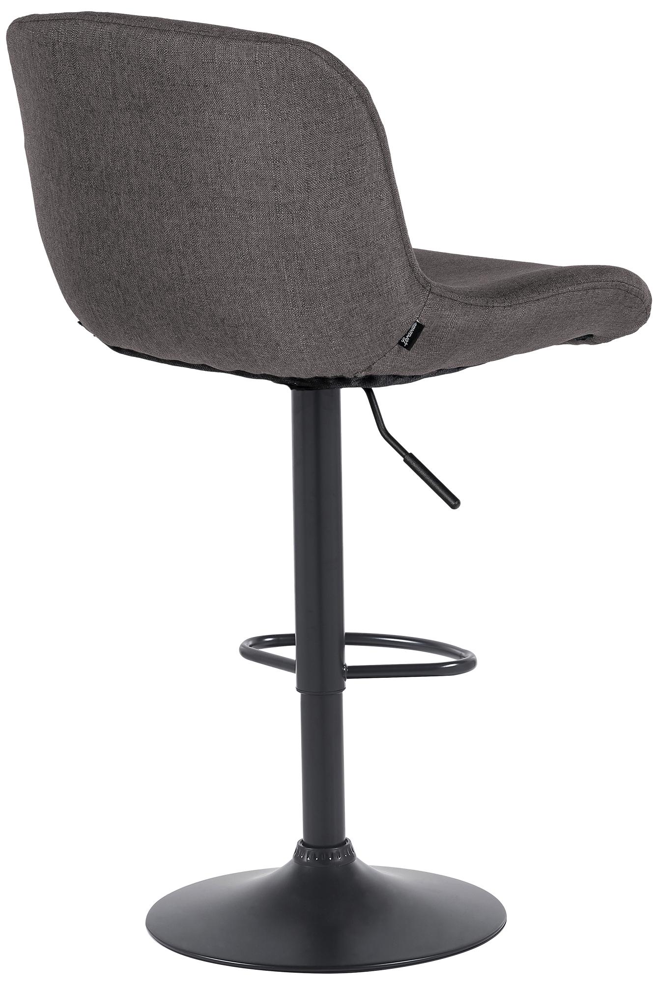 Barhocker Solon Schwarz Stoff, dunkelgrau