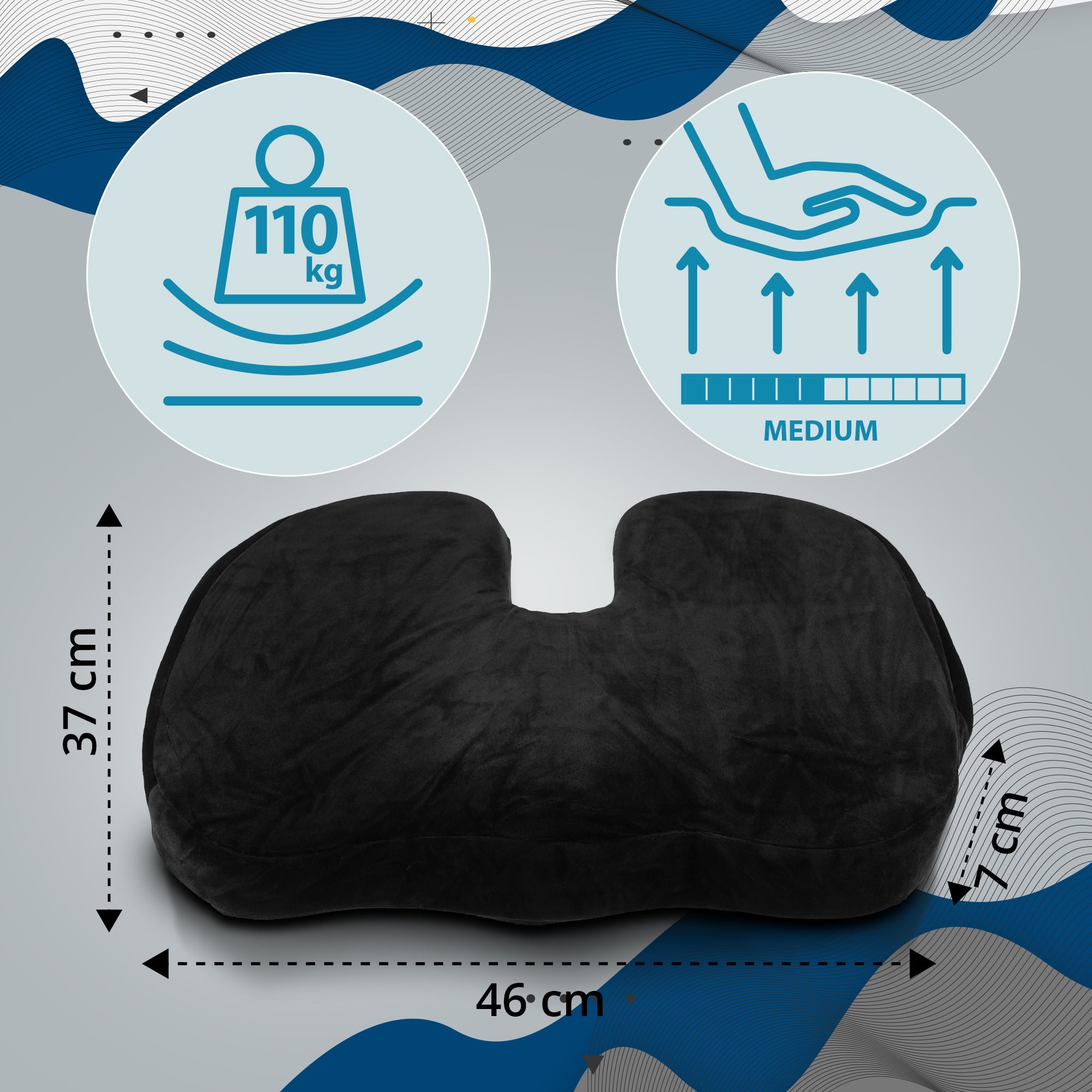 Ergonomisches Sitzkissen V2, schwarz
