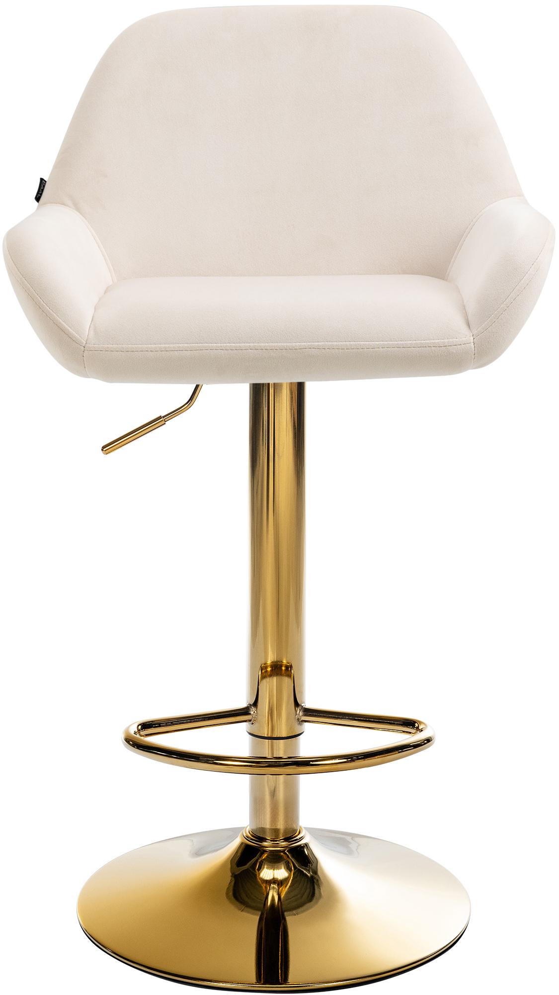 2er Set Barhocker Braga Gold Samt, creme
