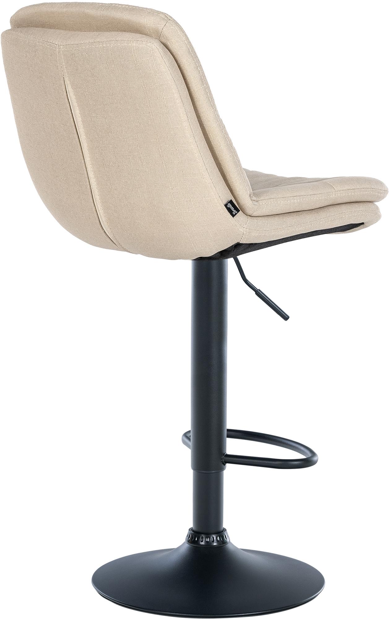 Barhocker Laurel Stoff schwarz, creme