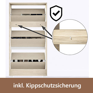 Schuhschrank Eiche/Weiß 115x60x24cm